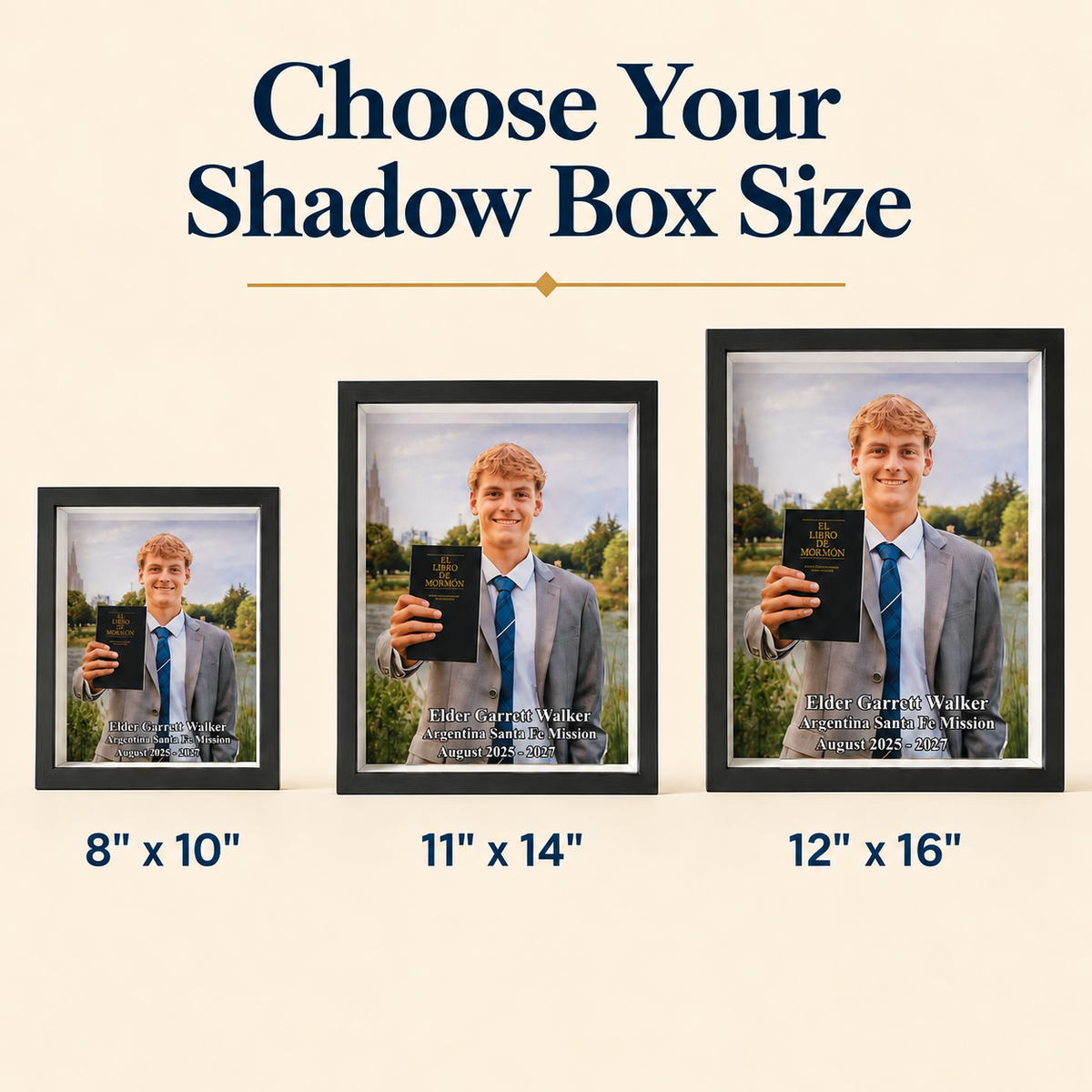 Custom LDS Missionary Shadow Box, Mission Memory Display