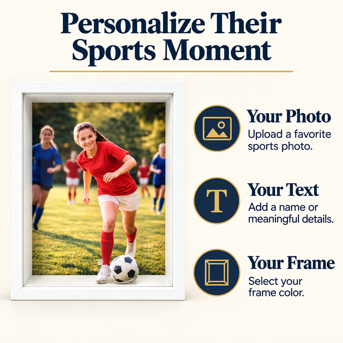 Custom Sports Shadow Box, Personalized Sports Photo Display