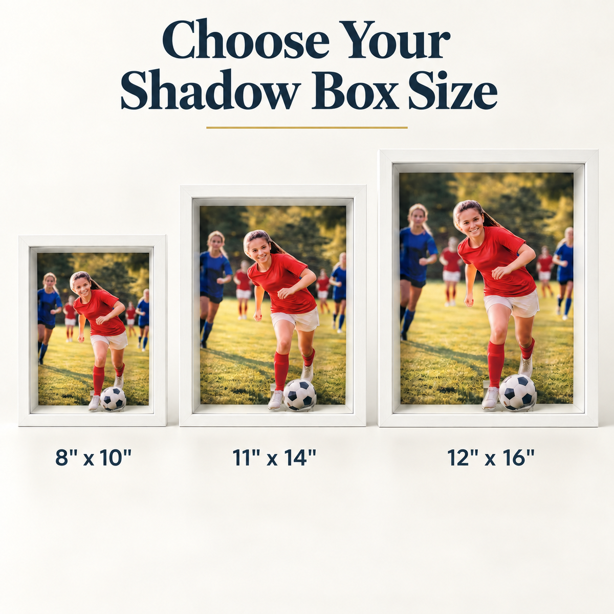 Custom Sports Shadow Box, Personalized Sports Photo Display