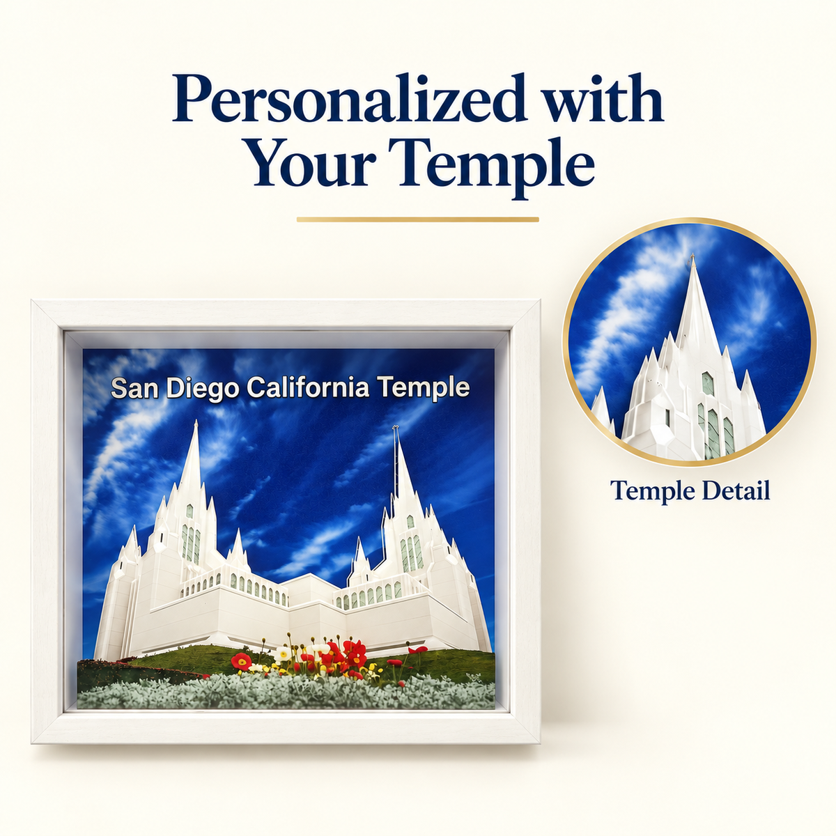 Personalized LDS Temple Shadow Box, Temple Wedding Keepsake