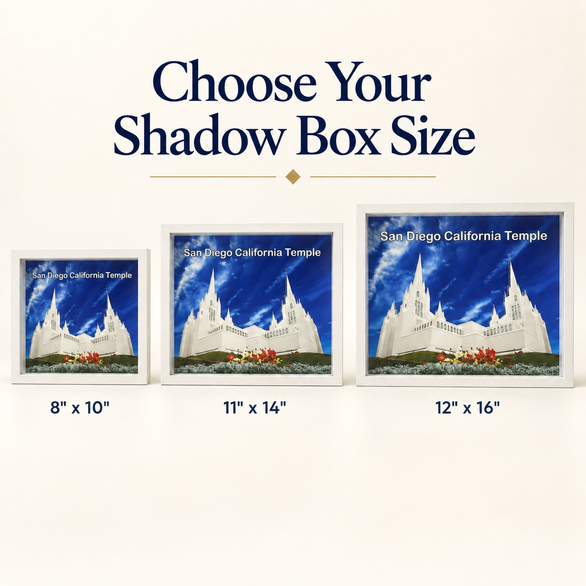 Personalized LDS Temple Shadow Box, Temple Wedding Keepsake