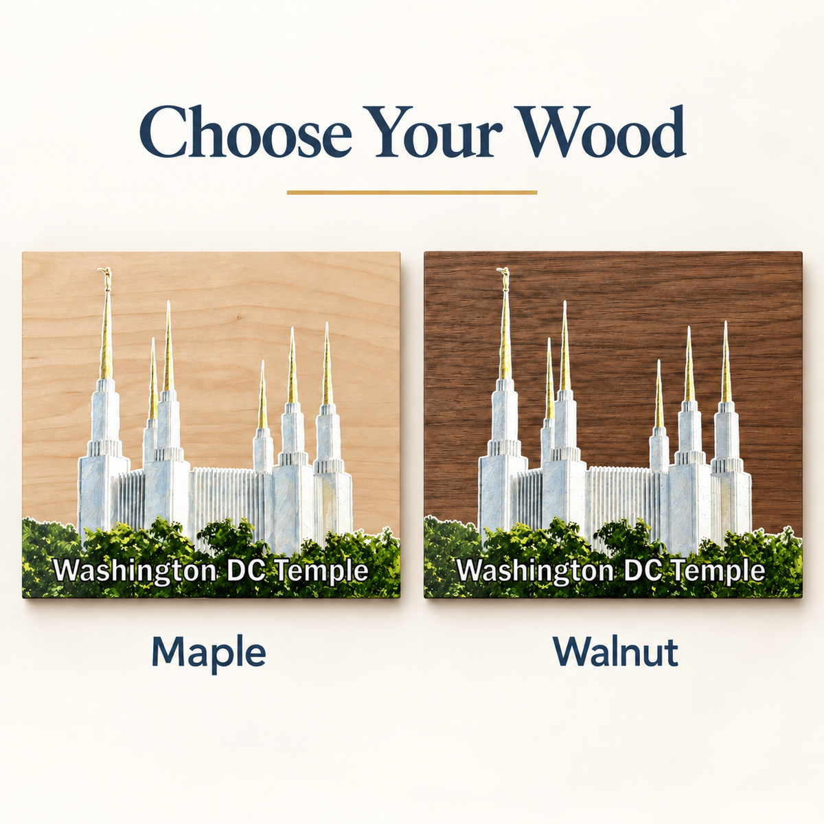 Custom LDS Temple Wood Print, Personalized Temple Wall Art