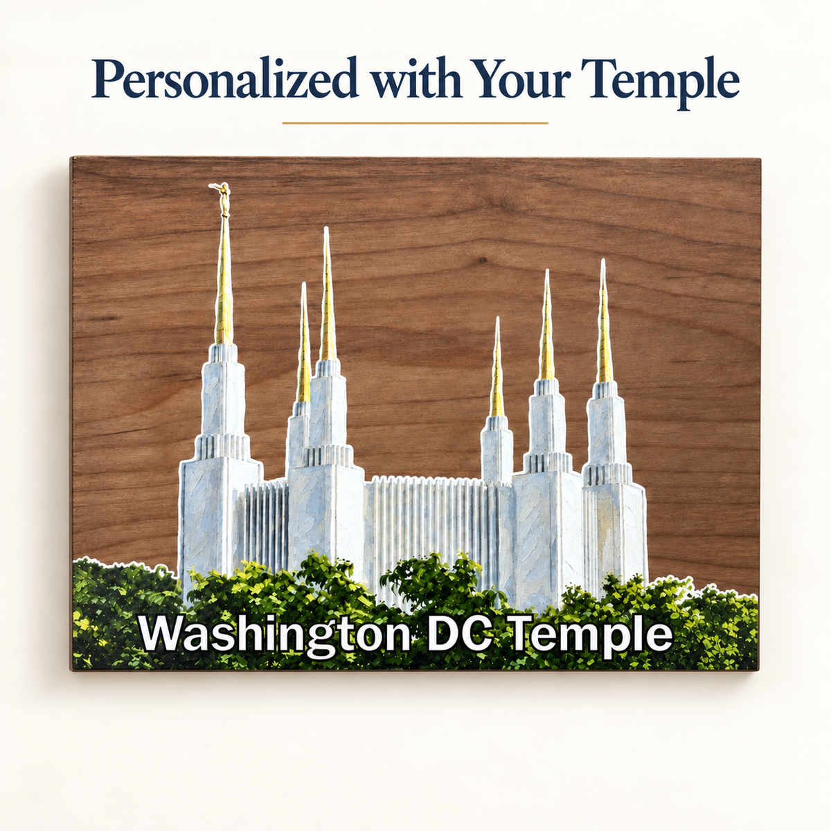 Custom LDS Temple Wood Print, Personalized Temple Wall Art