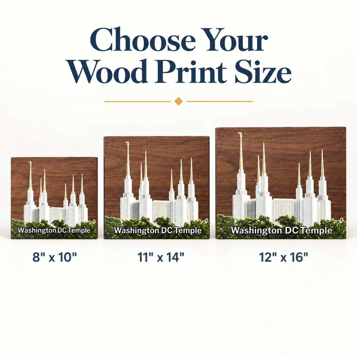 Custom LDS Temple Wood Print, Personalized Temple Wall Art