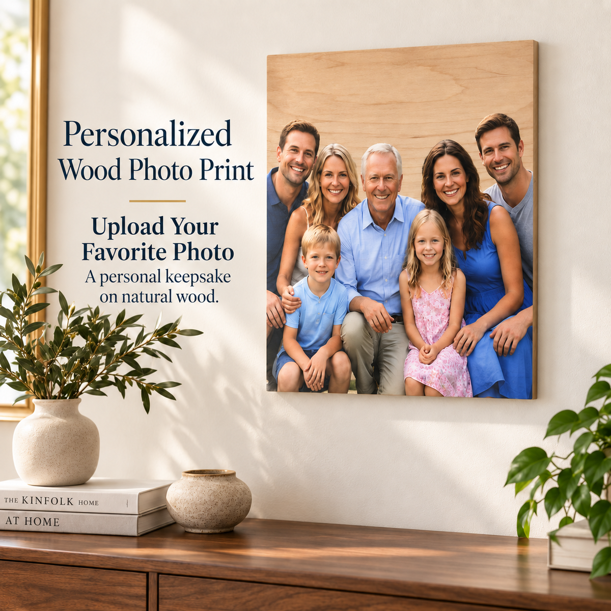 Personalized Wood Photo Print, Rustic Custom Picture Gift